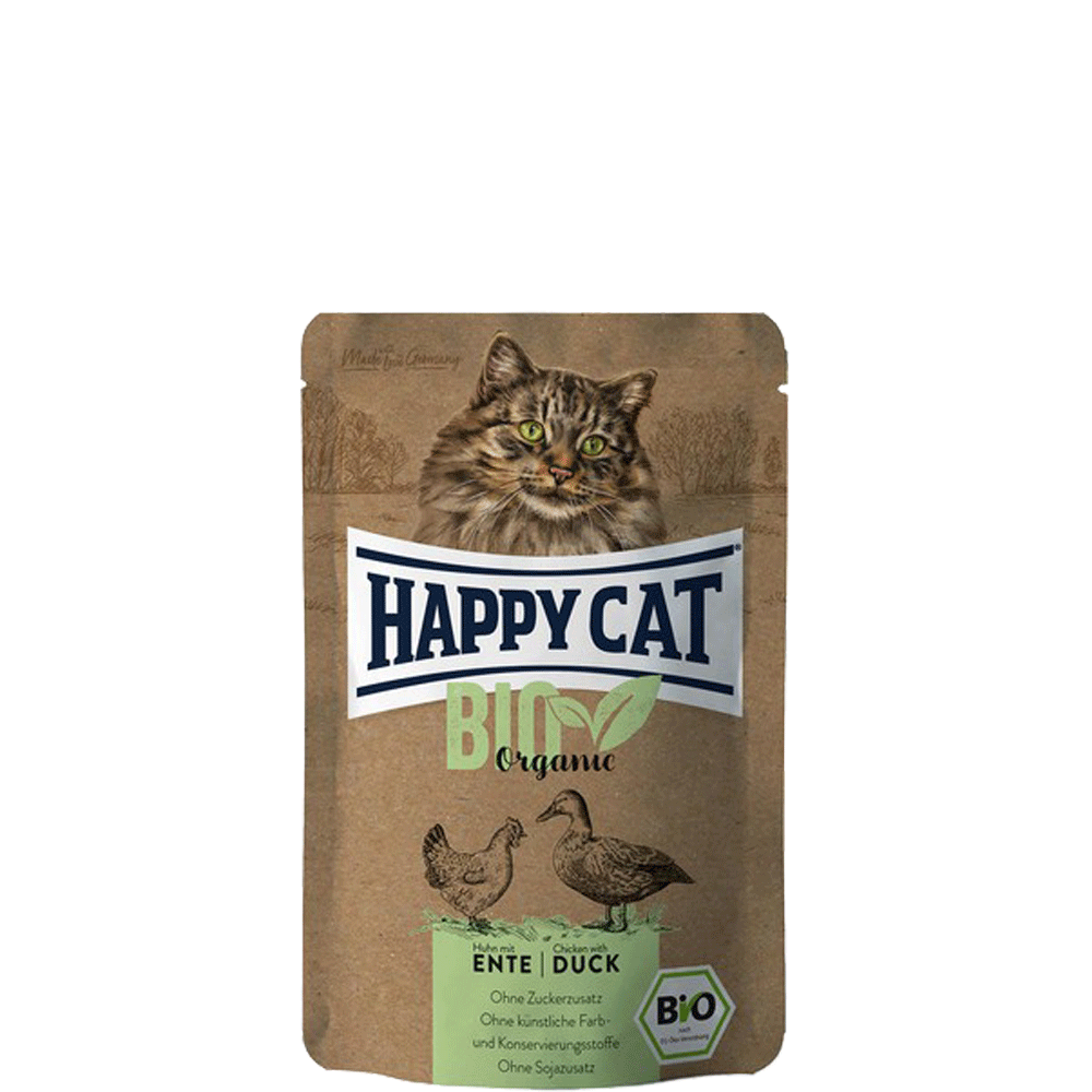 Bild: Happy Cat Bio Pouch Huhn Ente 