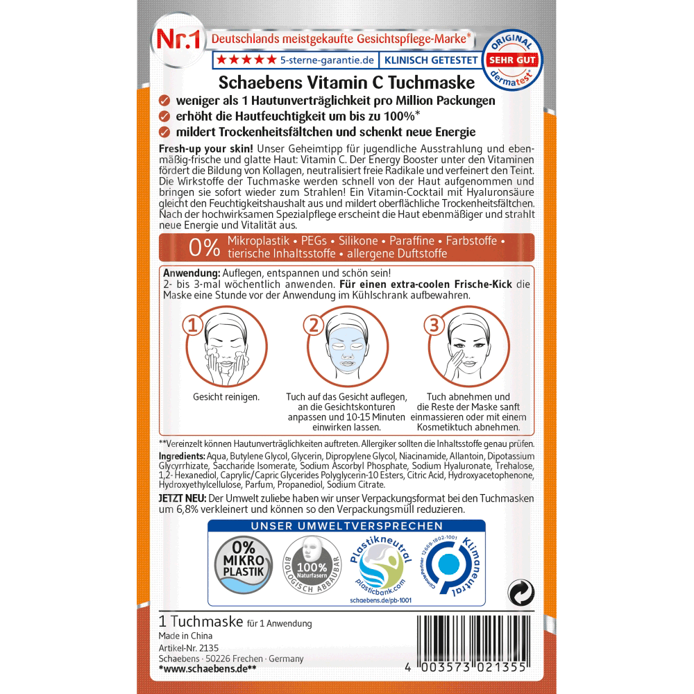Bild: Schaebens Vitamin C Tuchmaske 