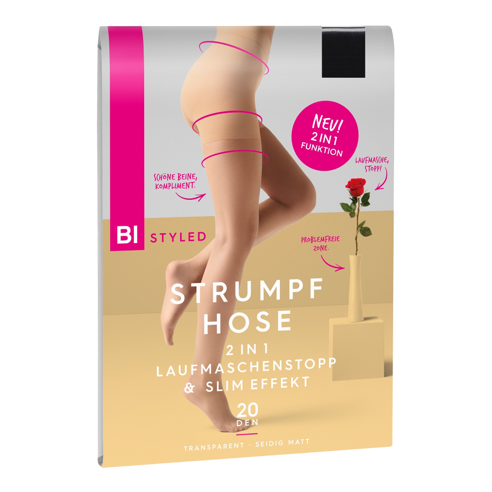 Bild: BI STYLED Strumpfhose 2in1 Laufmaschenstopp und Slim Effekt 20 DEN 