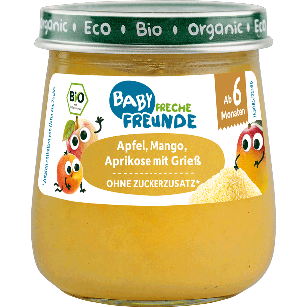 Bild: Freche Freunde Bio Gläschen Apfel, Mango & Aprikose 