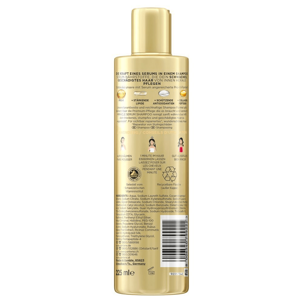 Bild: PANTENE PRO-V Pro-V x Moschino Miracle Serum Shampoo Repair & Care Mit Collagen-Peptiden 