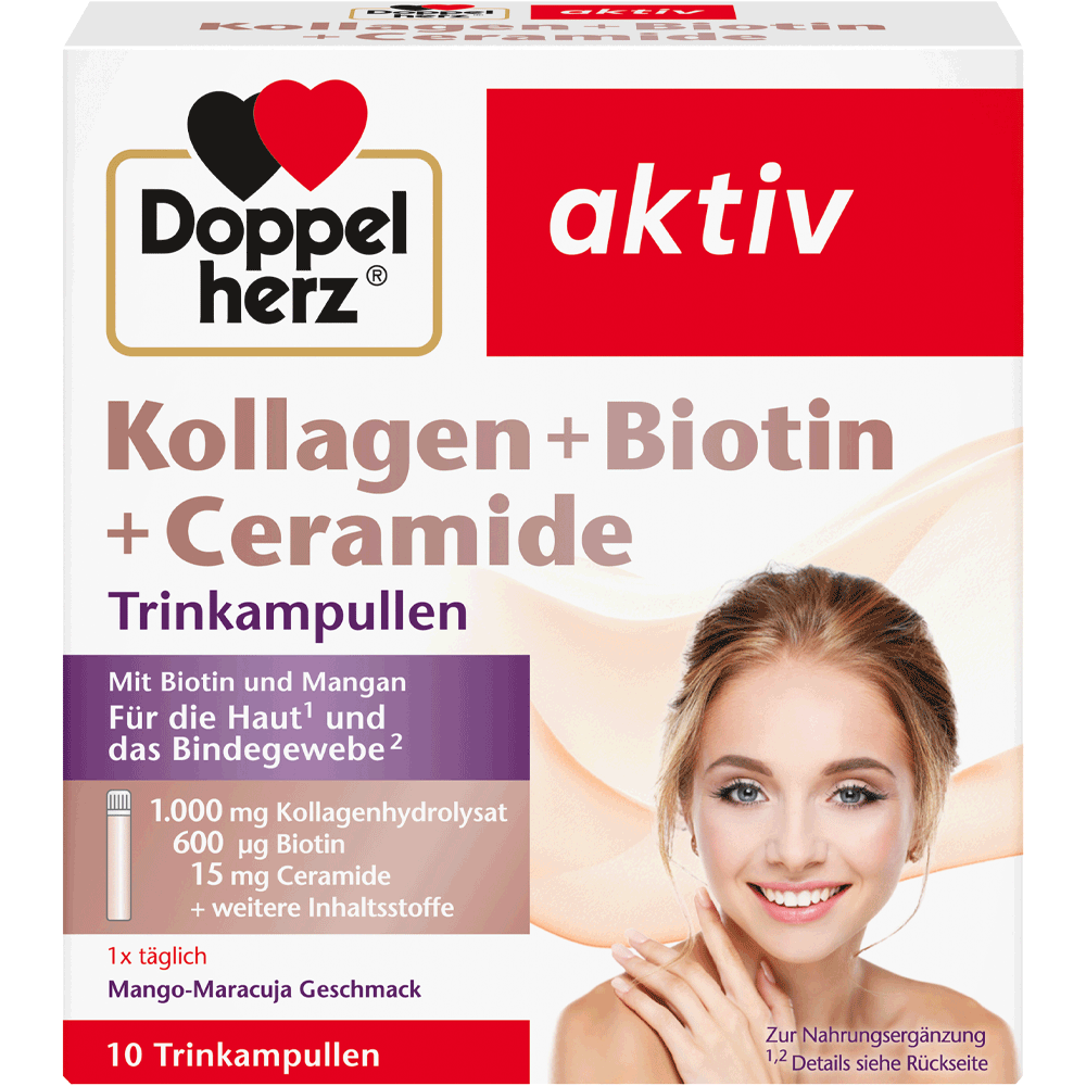 Bild: DOPPELHERZ Kollagen + Biotin + Ceramide Trinkampullen 