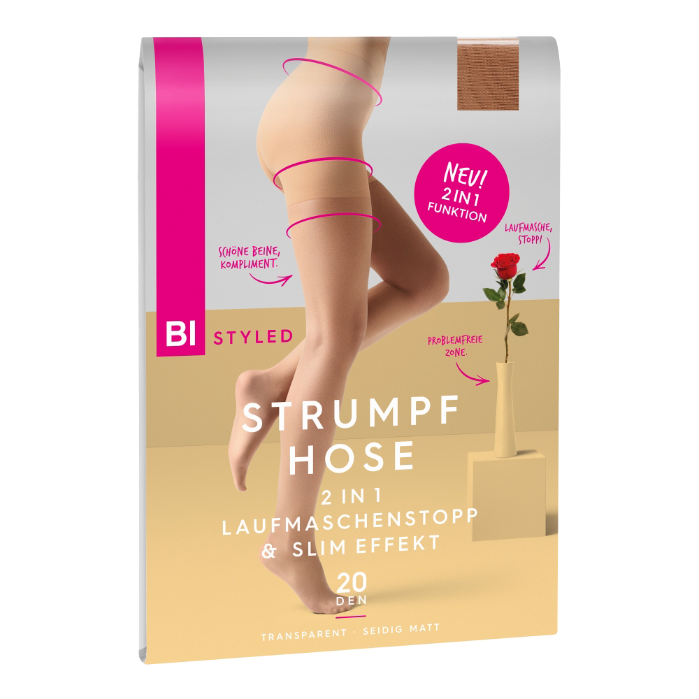 Bild: BI STYLED Strumpfhose 2in1 Laufmaschenstopp und Slim Effekt 20 DEN 