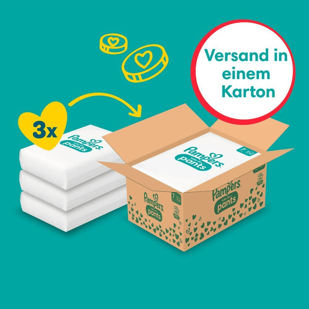 Bild: Pampers Baby-Dry Pants Größe 7, 17kg+, Monatsbox 