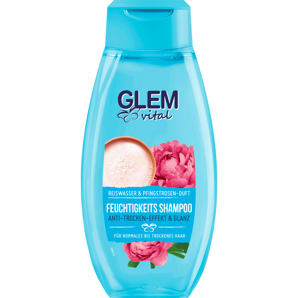 Bild: GlemVital Shampoo Reiswasser & Pfingstrose 