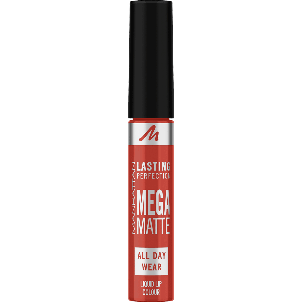 Bild: MANHATTAN Lasting Perfection Mega Matte Liquid Lip Colour scarlet flames