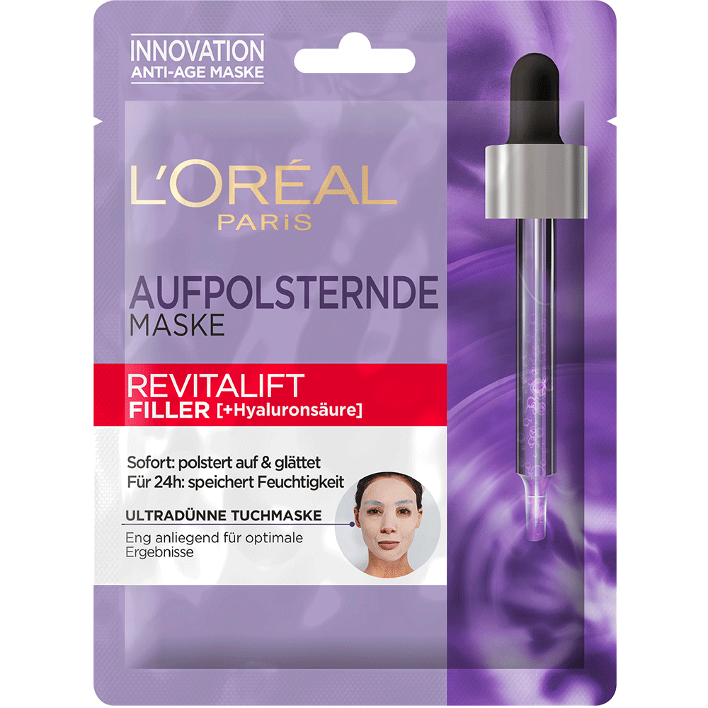 Bild: L'ORÉAL PARIS Revitalift Filler + Hyaluronsäure aufpolsternde Tuchmaske 