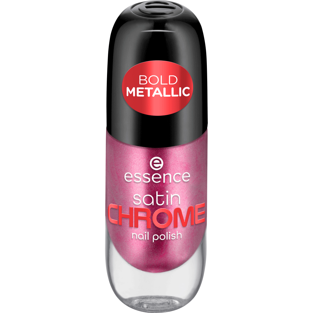 Bild: essence satin CHROME nail polish Meta Maroon