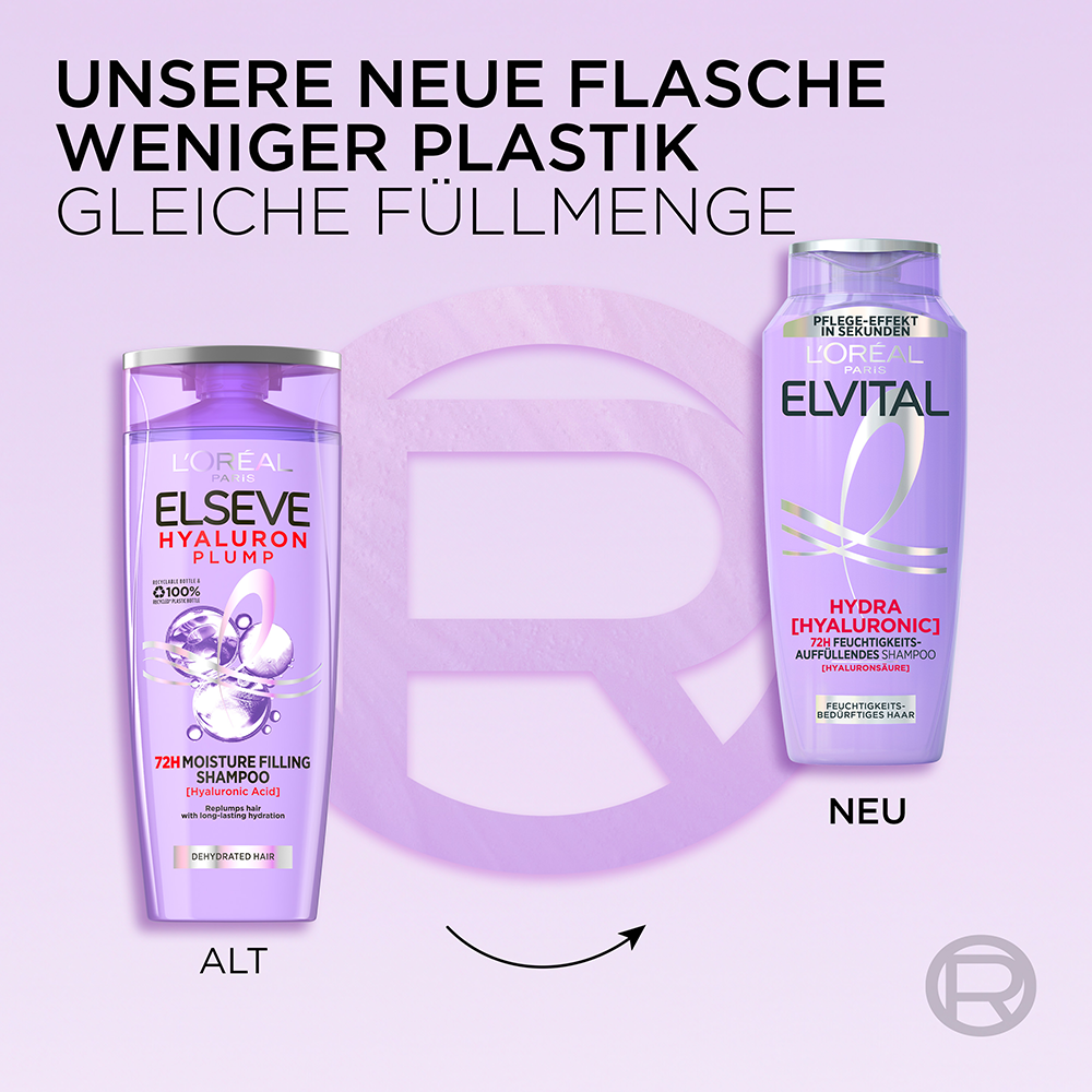 Bild: L'ORÉAL PARIS ELVITAL Hydra [Hyaluronic] 72H Feuchtigkeits-Auffüllendes Shampoo 