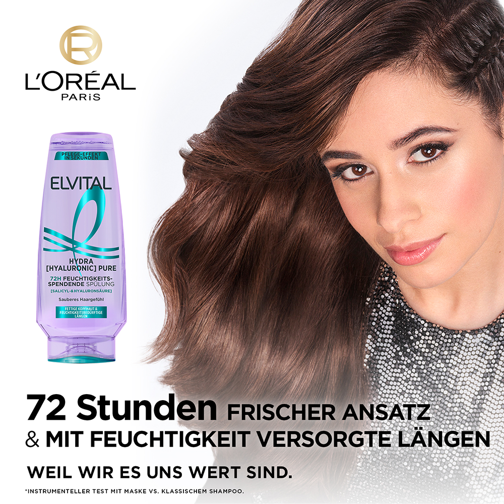 Bild: L'ORÉAL PARIS ELVITAL Hydra [Hyaluronic] Pure 72H Feuchtigkeitsspendende Spülung 