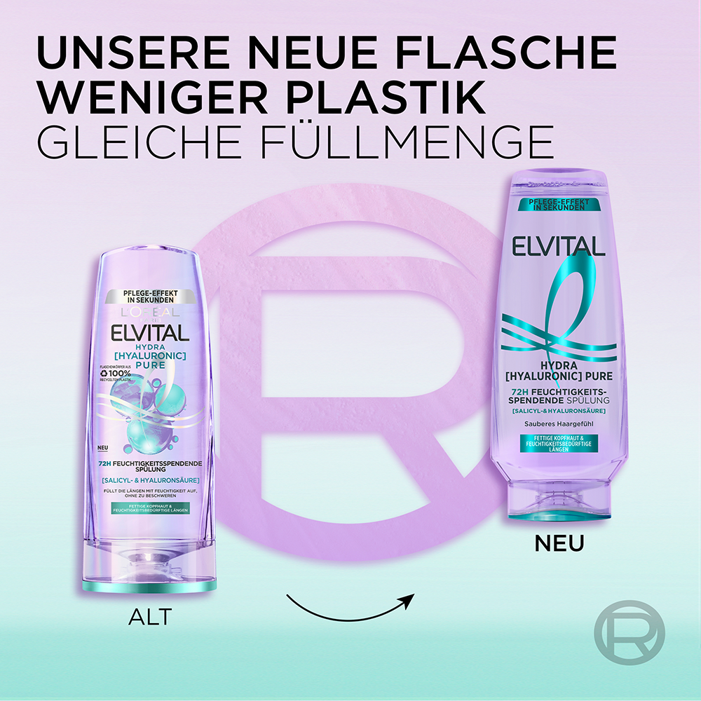 Bild: L'ORÉAL PARIS ELVITAL Hydra [Hyaluronic] Pure 72H Feuchtigkeitsspendende Spülung 