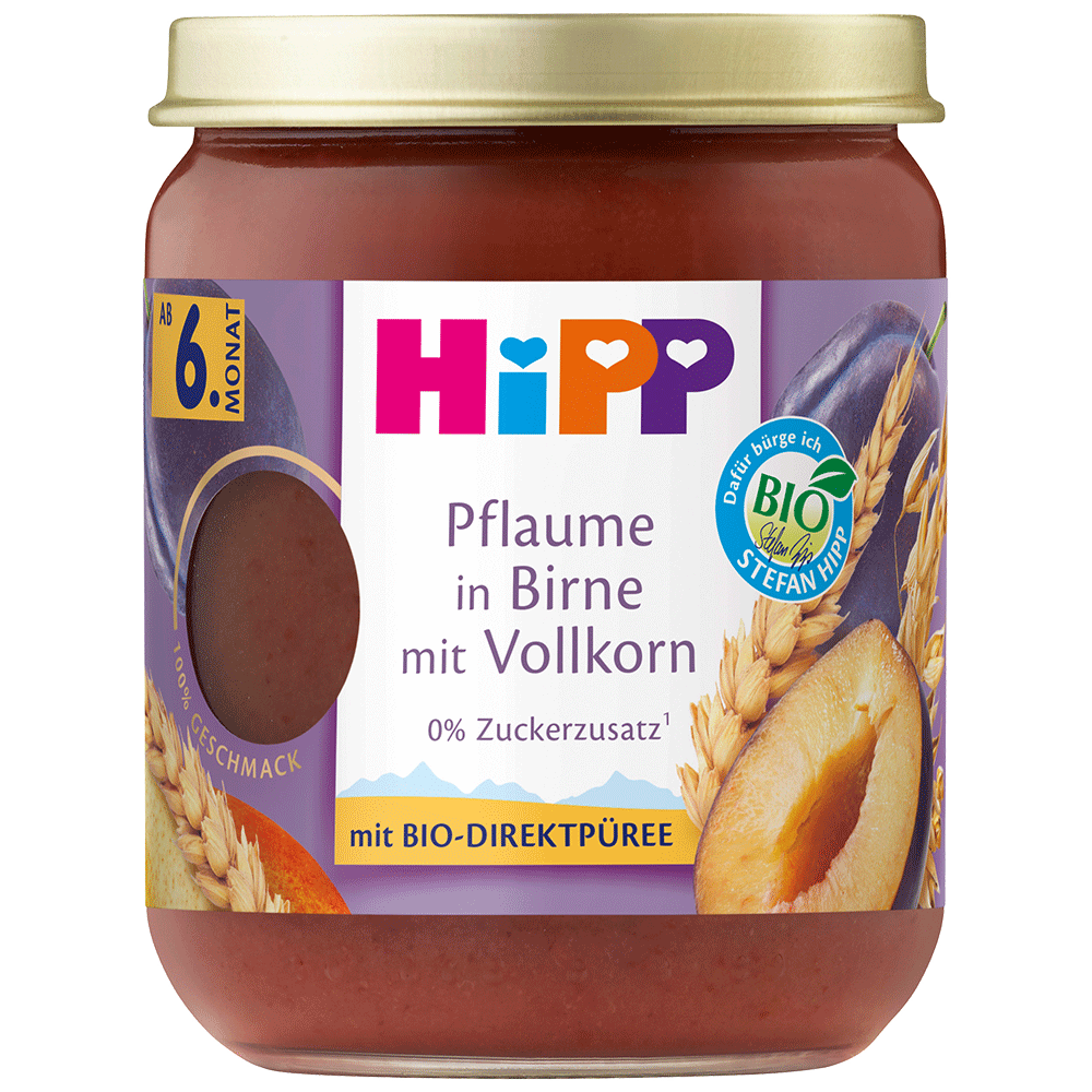 Bild: HiPP Pflaume in Birne mit Vollkorn 