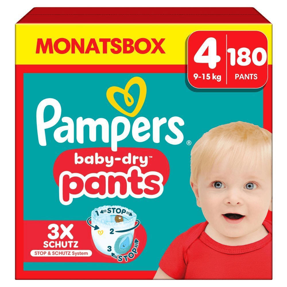 Bild: Pampers Baby-Dry Pants Größe 4, 9kg - 15kg 