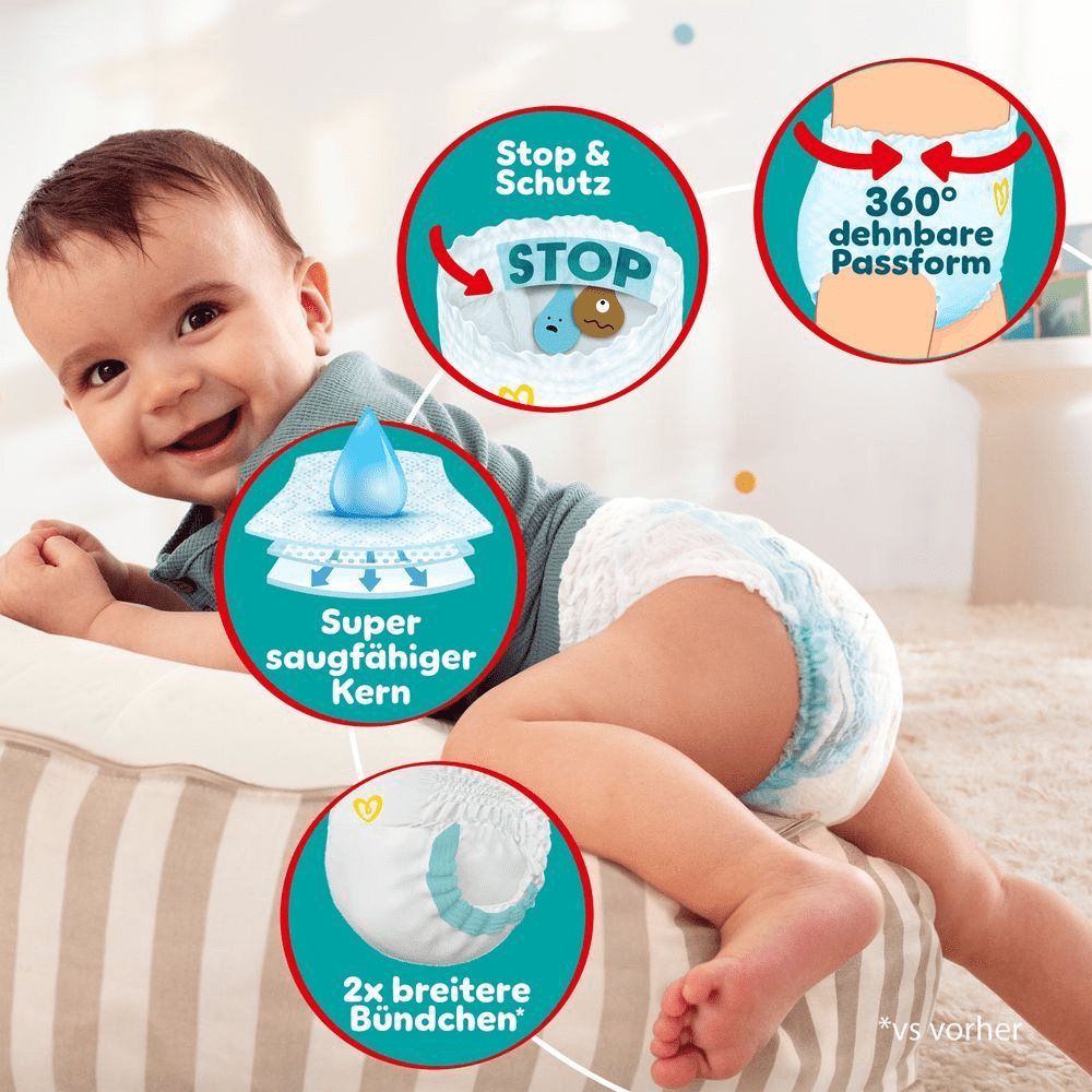 Bild: Pampers Baby-Dry Pants Größe 4, 9kg - 15kg 