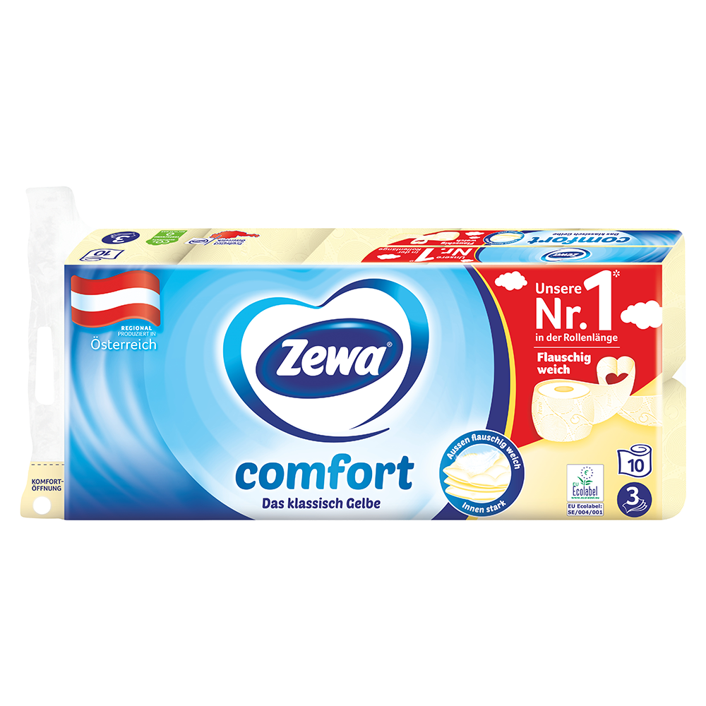 Bild: Zewa Comfort Das klassisch Gelbe Toilettenpapier 