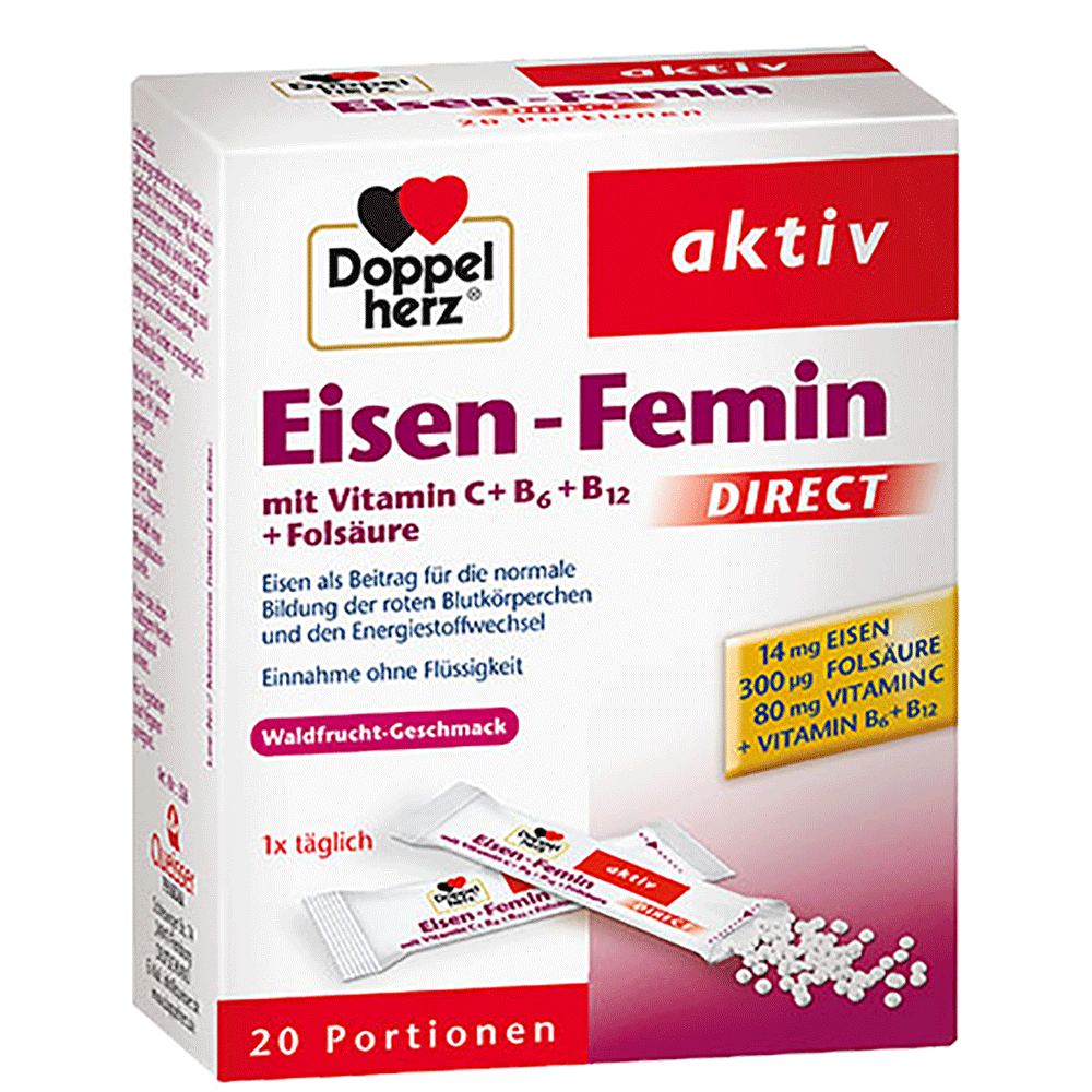 Bild: DOPPELHERZ Eisen-Femin + Folsäure Direct 