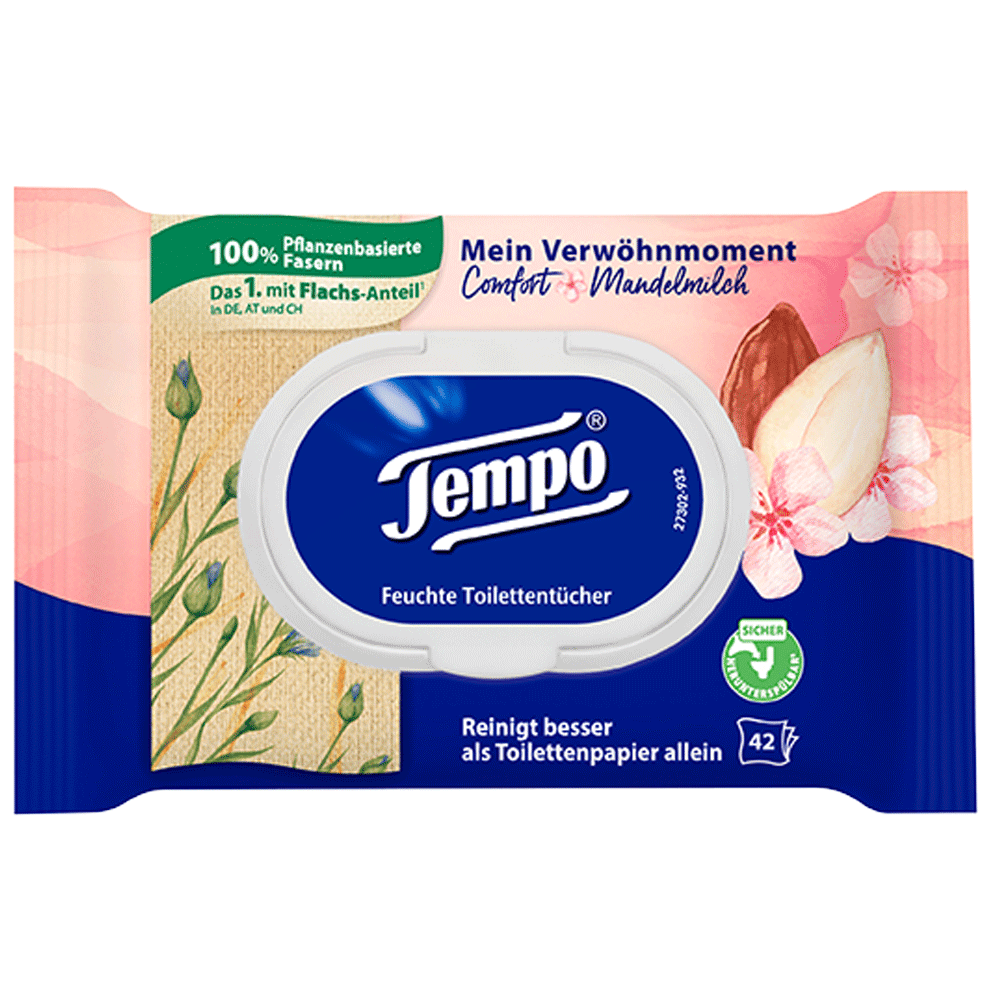 Bild: Tempo Feuchtes Toilettenpapier Mandelmilch 