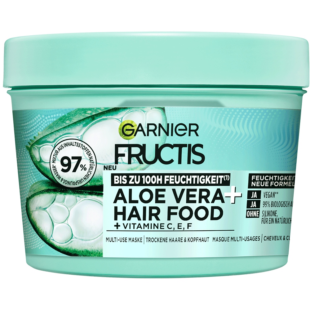 Bild: GARNIER FRUCTIS Feuchtigkeitsspendendes Aloe Vera Hair Food 3in1 Maske 