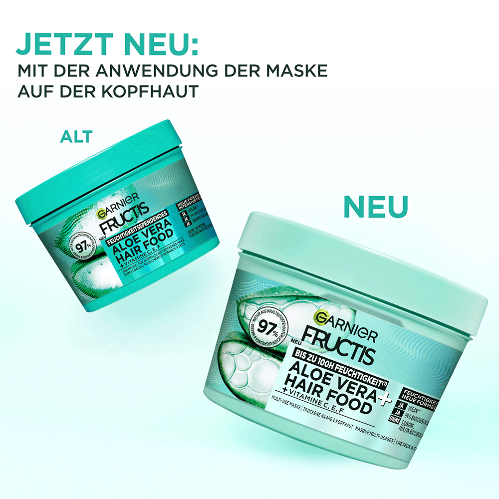 Bild: GARNIER FRUCTIS Feuchtigkeitsspendendes Aloe Vera Hair Food 3in1 Maske 