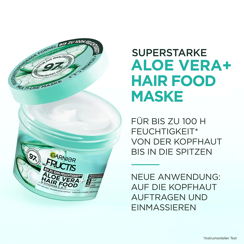 Bild: GARNIER FRUCTIS Feuchtigkeitsspendendes Aloe Vera Hair Food 3in1 Maske 