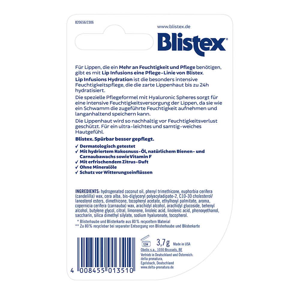 Bild: Blistex Lip Infusions Hydration Lip Balm 