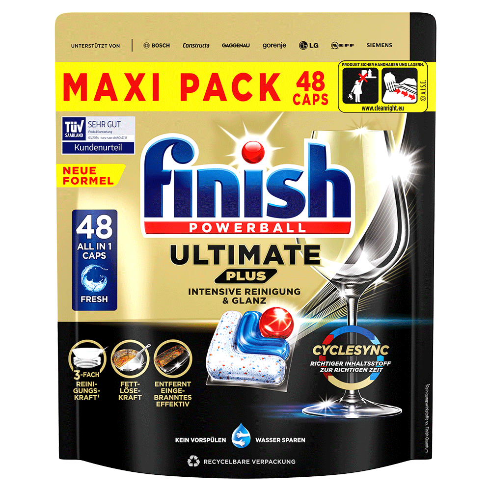 Bild: finish Ultimate Plus All in 1 Geschirrspültabs Fresh 