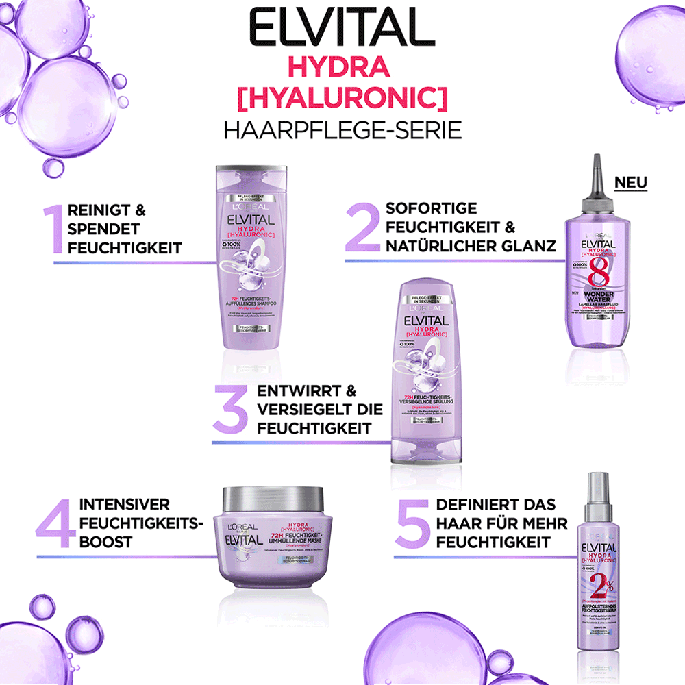 Bild: L'ORÉAL PARIS ELVITAL Hydra [Hyaluronic] Feuchtigkeits-Auffüllendes Shampoo 