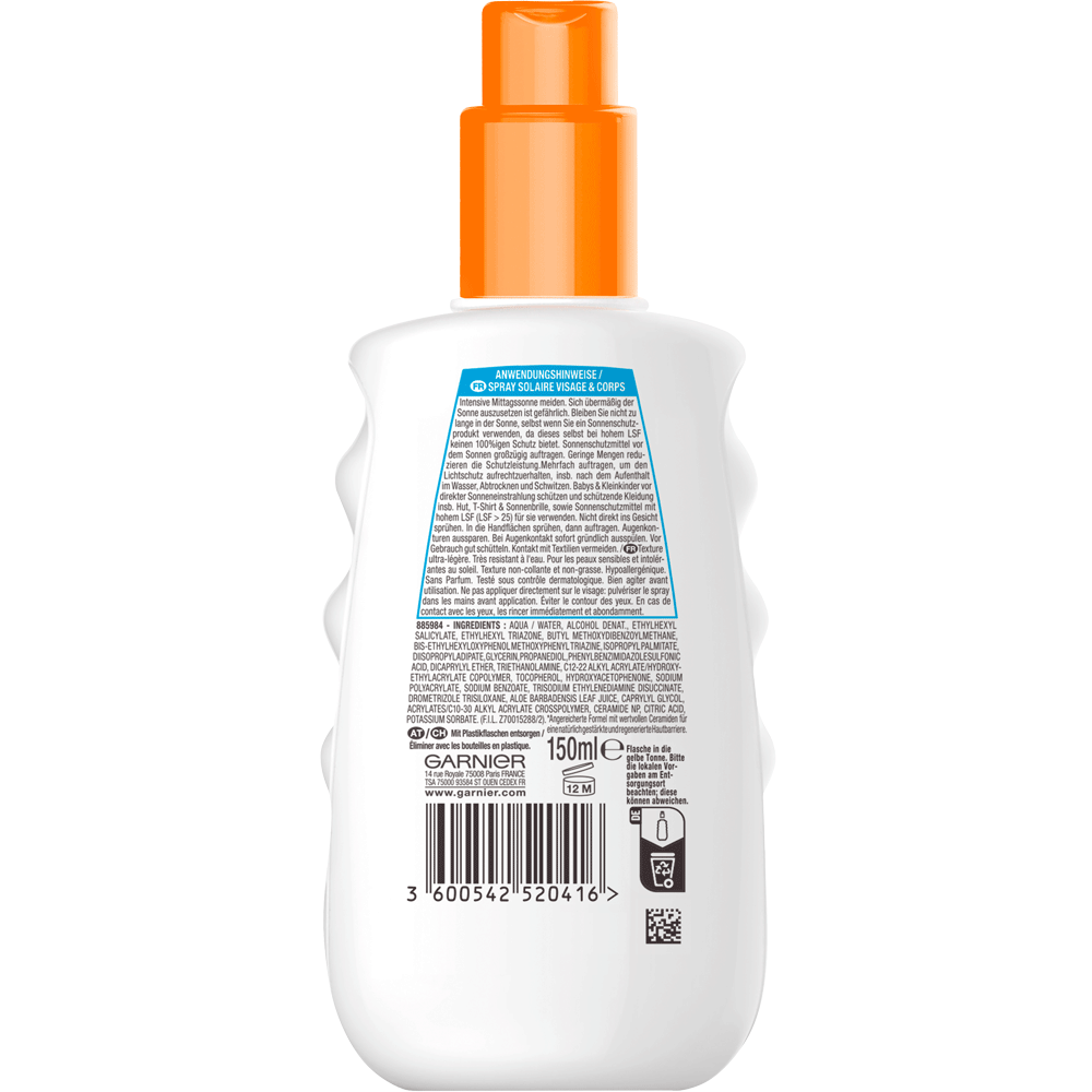 Bild: GARNIER AMBRE SOLAIRE Sensitive expert+ Sonnenschutz-Spray LSF 50+ 