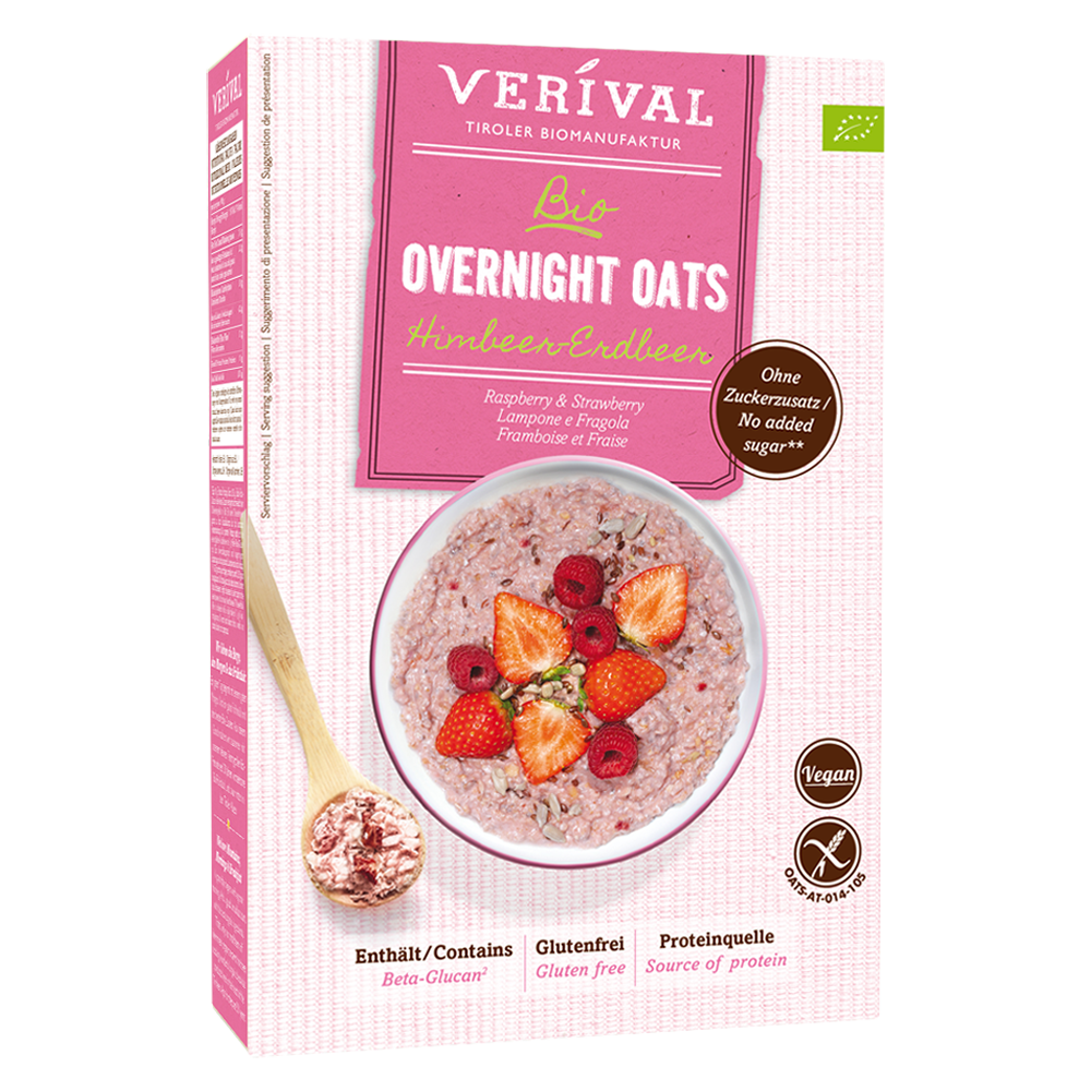 Bild: Verival Bio Overnight Oats Himbeer-Erdbeer 