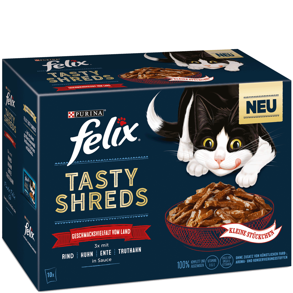 Bild: Felix Tasty Shreds Fleisch 10er 