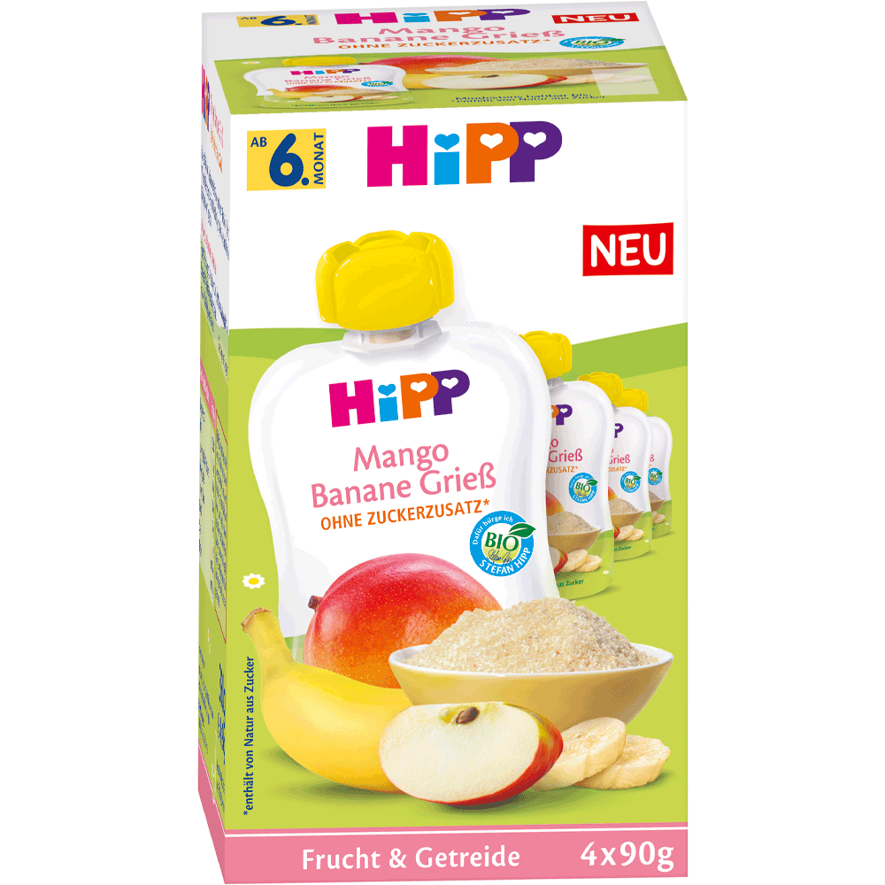 Bild: HiPP Hippis Quetschie Mango Banane Grieß 