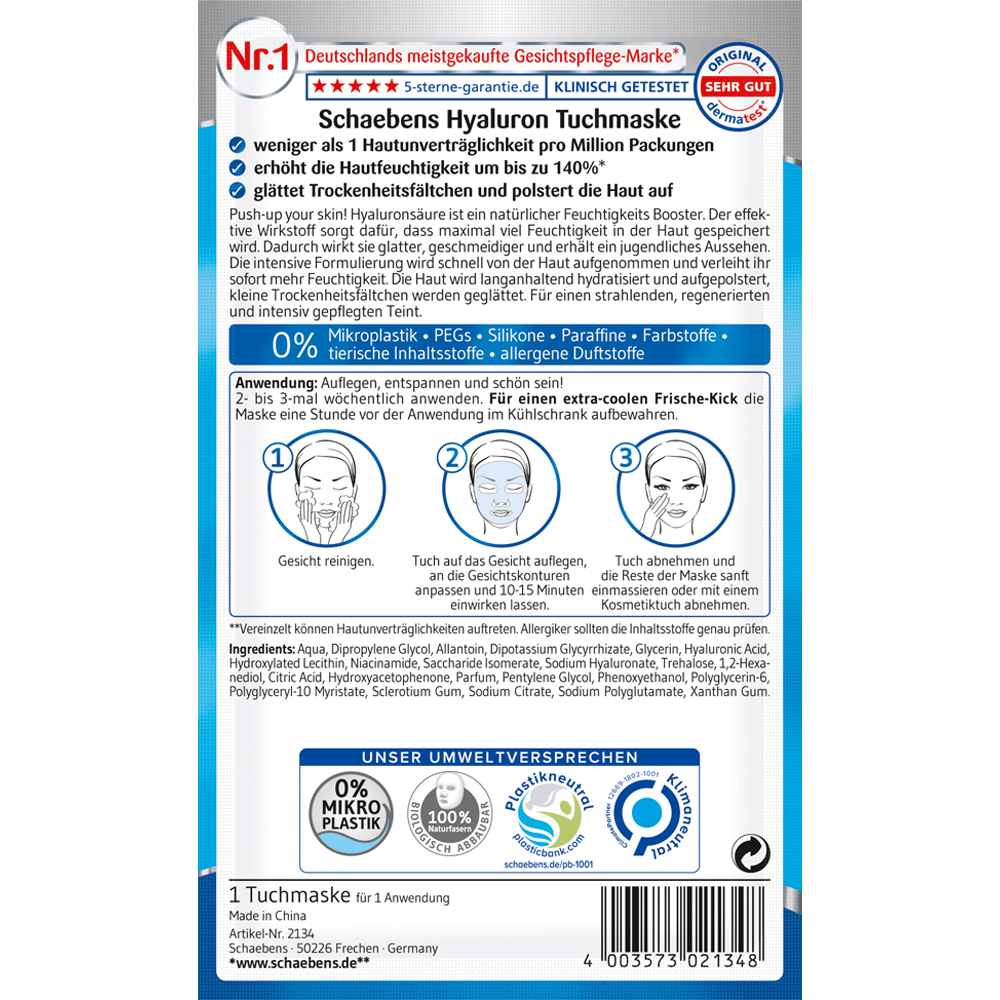 Bild: Schaebens Hyaluron Tuchmaske 