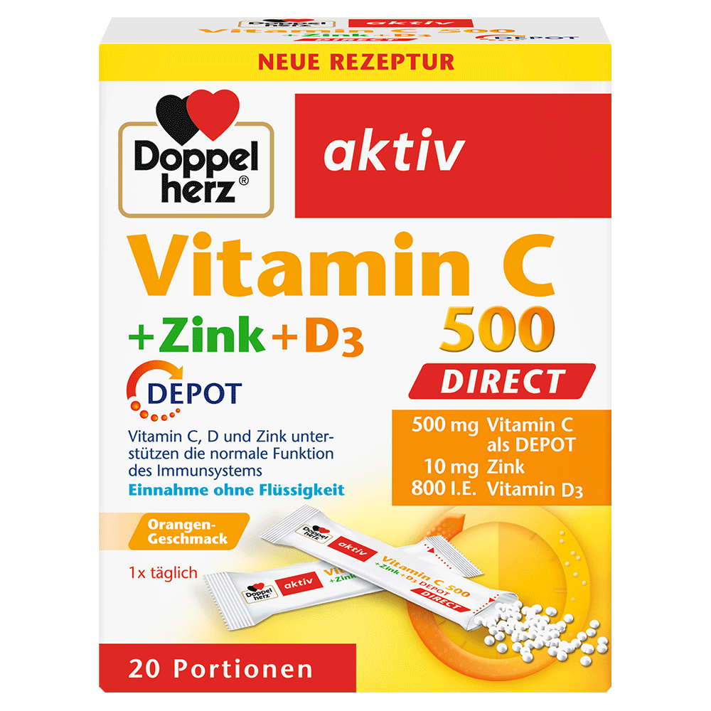 Bild: DOPPELHERZ Vitamin C 500 + Zink + D3 Direct 