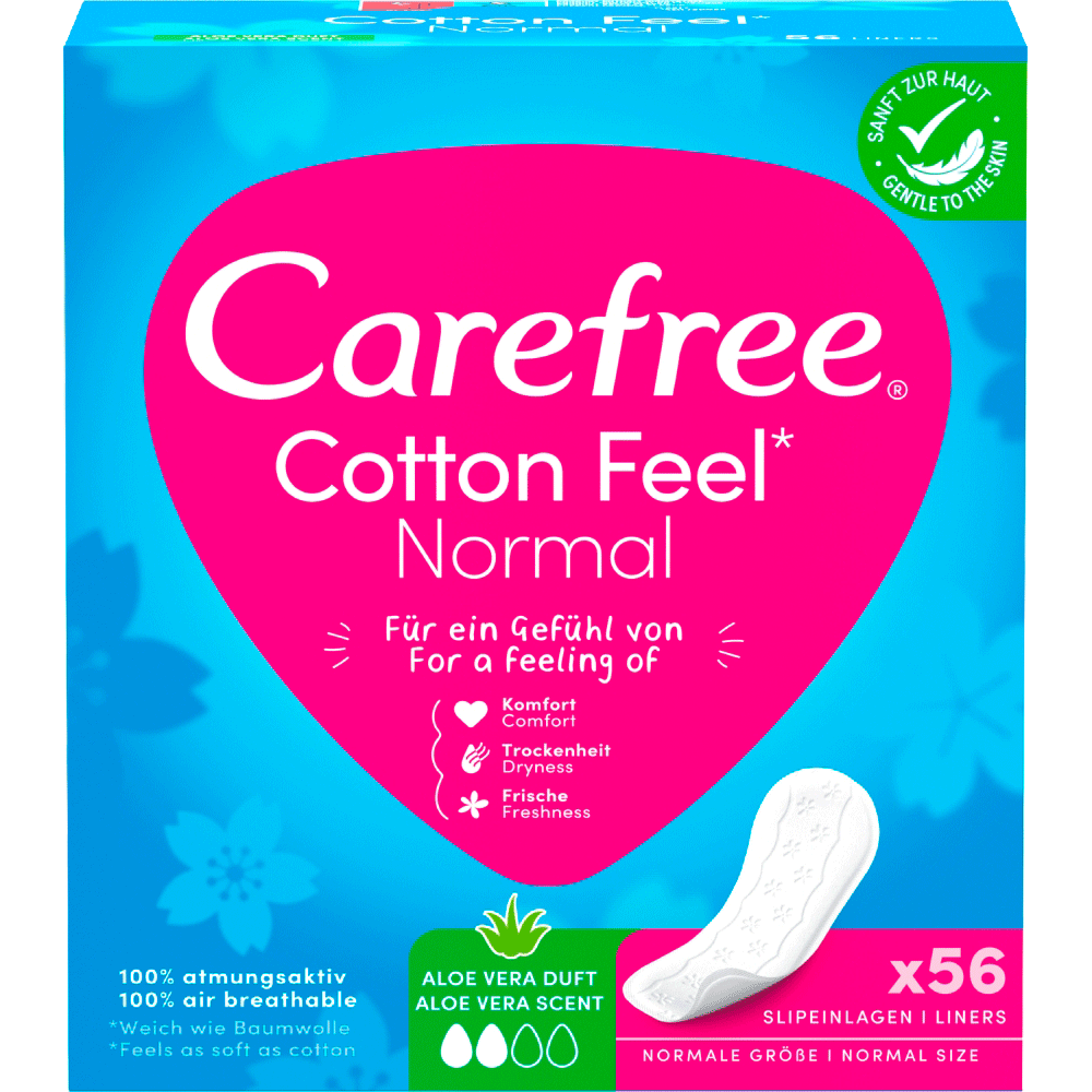 Bild: Carefree Cotton Feel Slipeinlagen Normal mit Aloe Vera Duft 