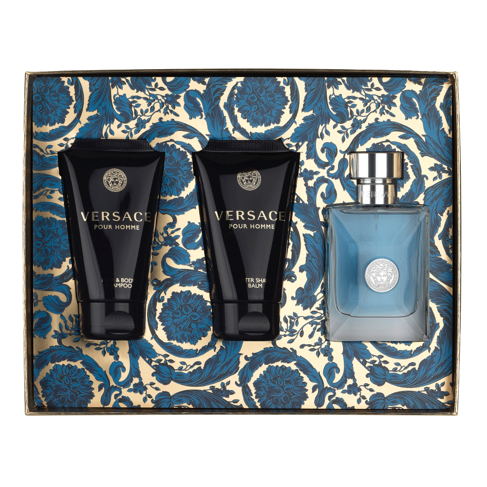 Bild: Versace Pour Homme Geschenkset Eau de Toilette 50 ml + Shampoo 50 ml + After Shave Lotion 50 ml 