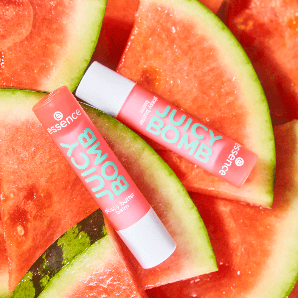 Bild: essence JUICY BOMB glossy butter balm One In A Melon