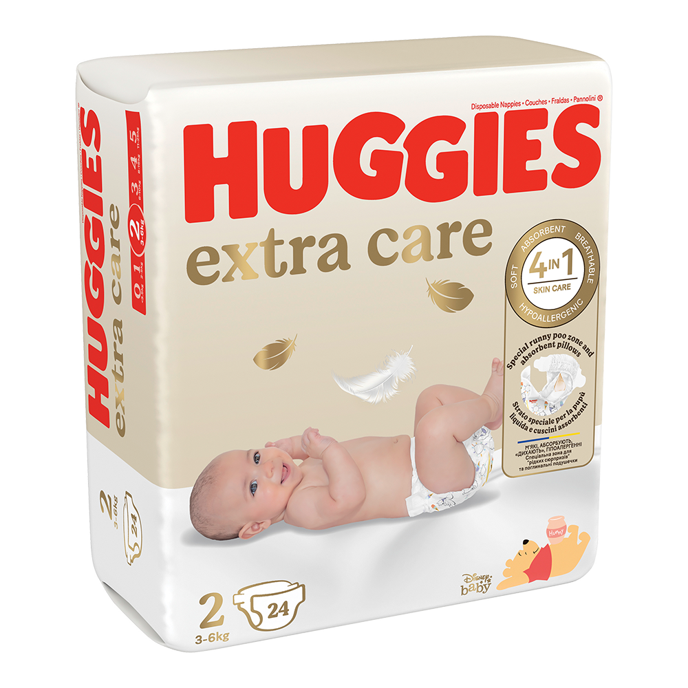 Bild: Huggies Extra Care Windel Größe 2, 3kg - 6kg 