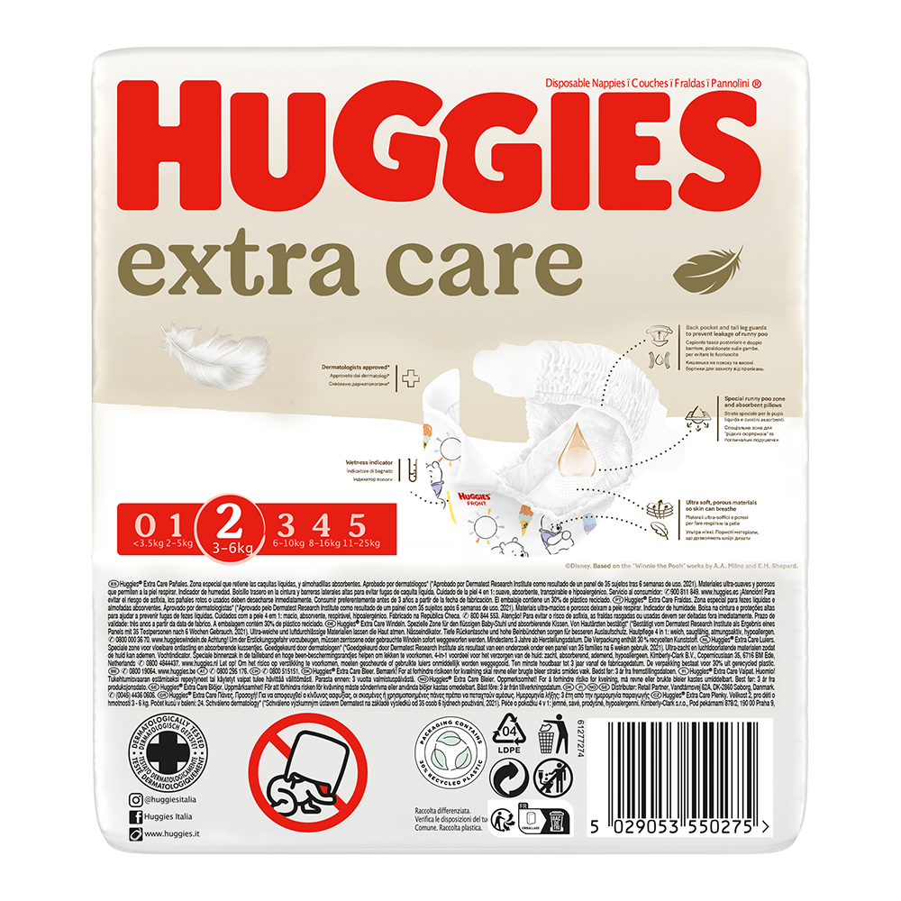 Bild: Huggies Extra Care Windel Größe 2, 3kg - 6kg 