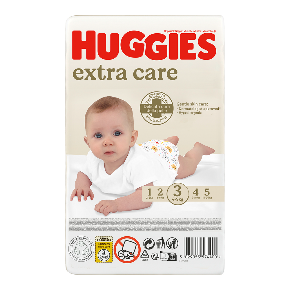 Bild: Huggies Extra Care Windel Größe 3, 6kg - 10kg 