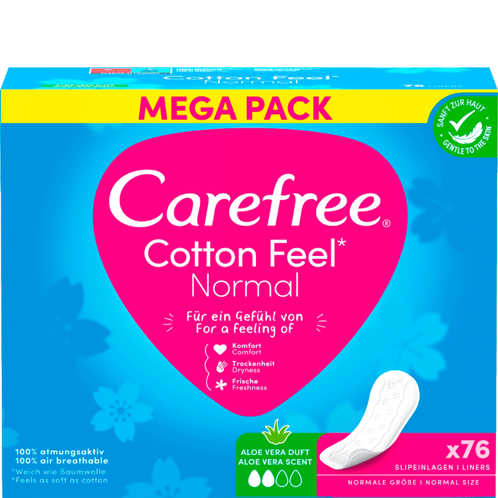 Bild: Carefree Cotton Feel Slipeinlagen Normal mit Aloe Vera Duft 