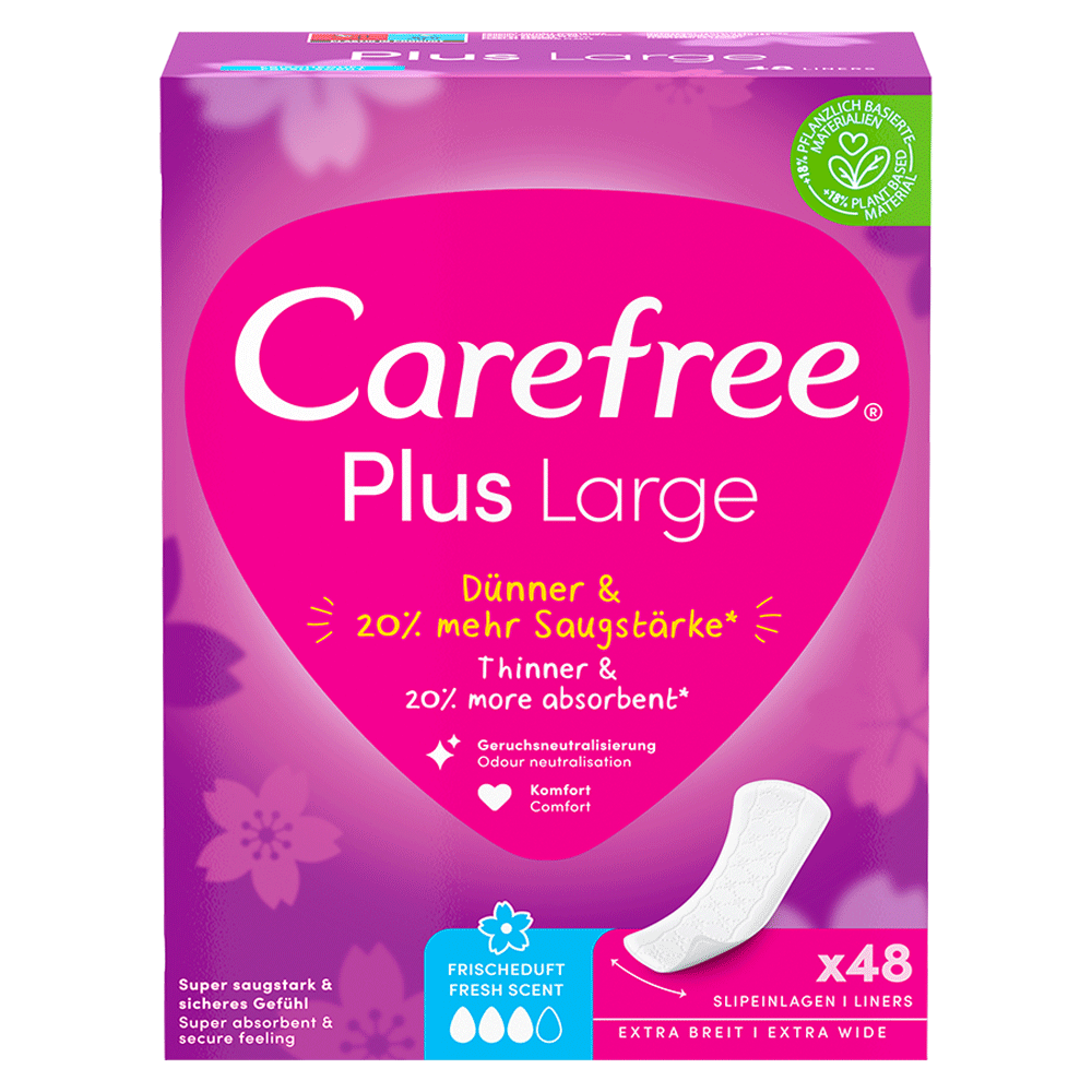 Bild: Carefree Plus Slipeinlagen Plus Large mit Frischeduft 