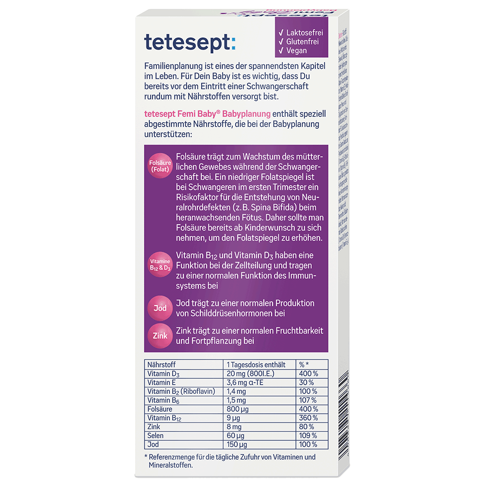 Bild: tetesept: FemiBaby Babyplanung 