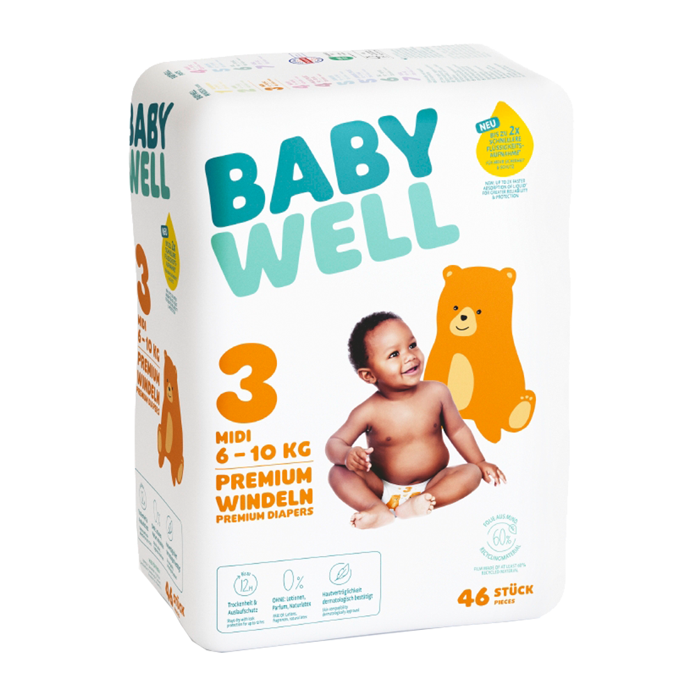 Bild: BABYWELL Premium Windeln Größe 3, 6-10 kg 