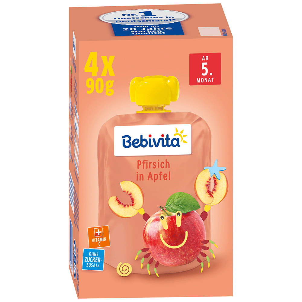 Bild: Bebivita Quetschie Pfirsich in Apfel 