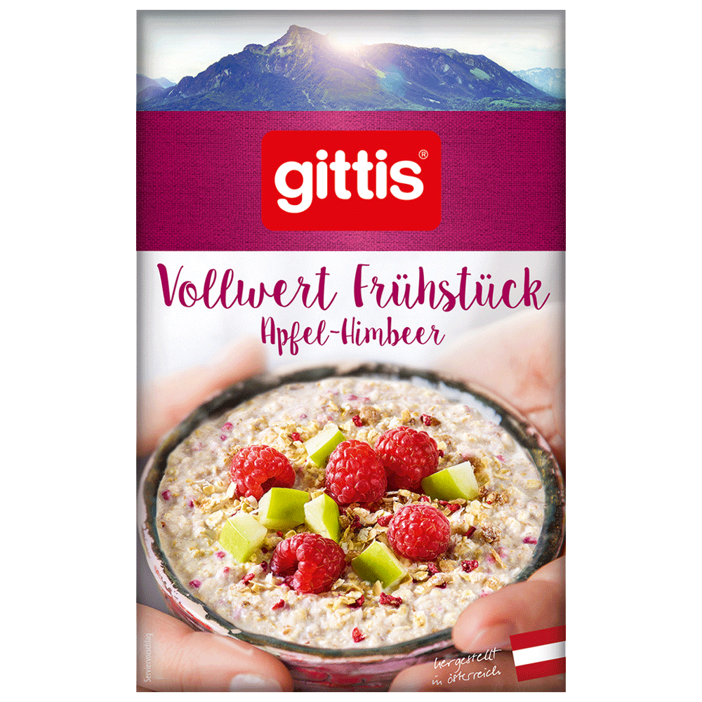 Bild: Gittis Vollwert Frühstück Apfel Himbeer 