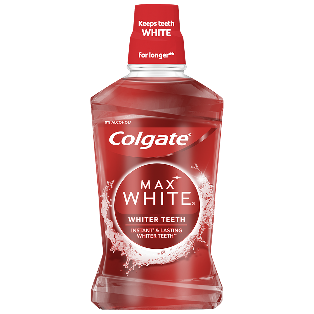 Bild: Colgate Mundspülung Max White Whiter Teeth 