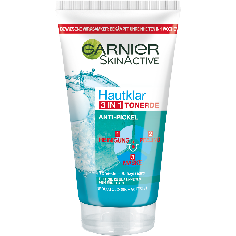 Bild: GARNIER SKIN ACTIVE Hautklar 3in1 Reinigung + Peeling + Maske 