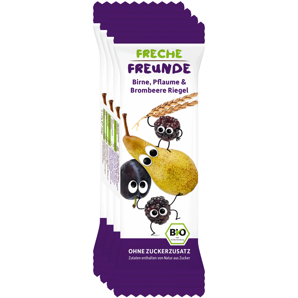 Bild: Freche Freunde Getreideriegel Birne, Pflaume & Brombeere 