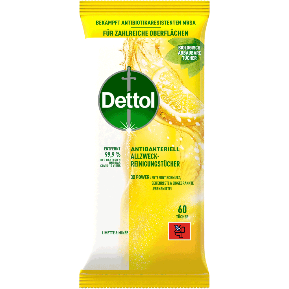 Bild: Dettol Allzweck-Reinigungstücher Limette & Minze 