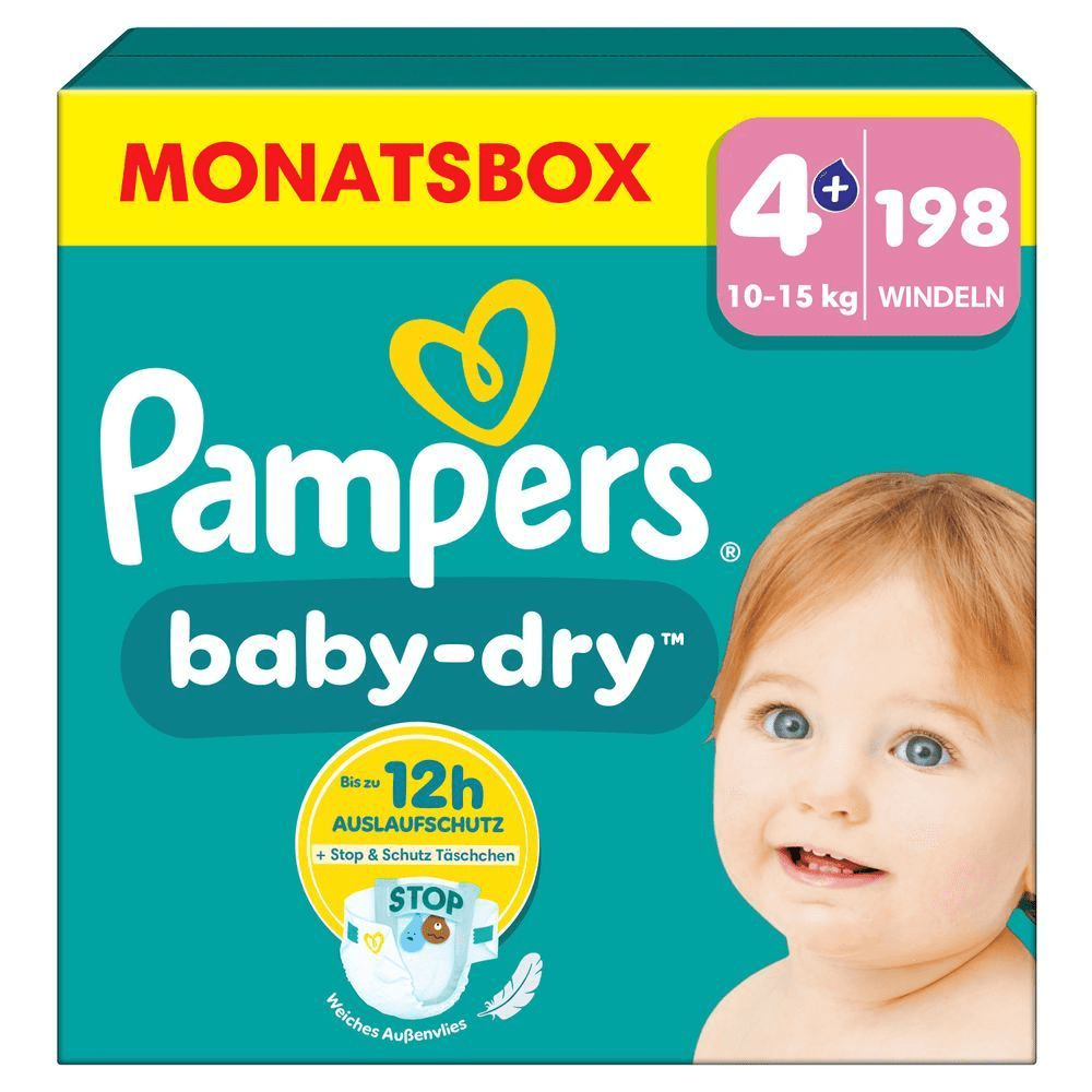 Bild: Pampers Baby-Dry Größe 4+, 10kg - 15kg 